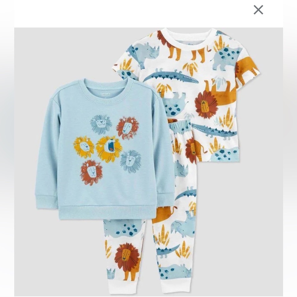 Carter's Just One You Toddler Boys' Lion Printed Pajama Set - Size 2T